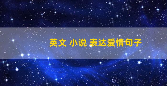 英文 小说 表达爱情句子